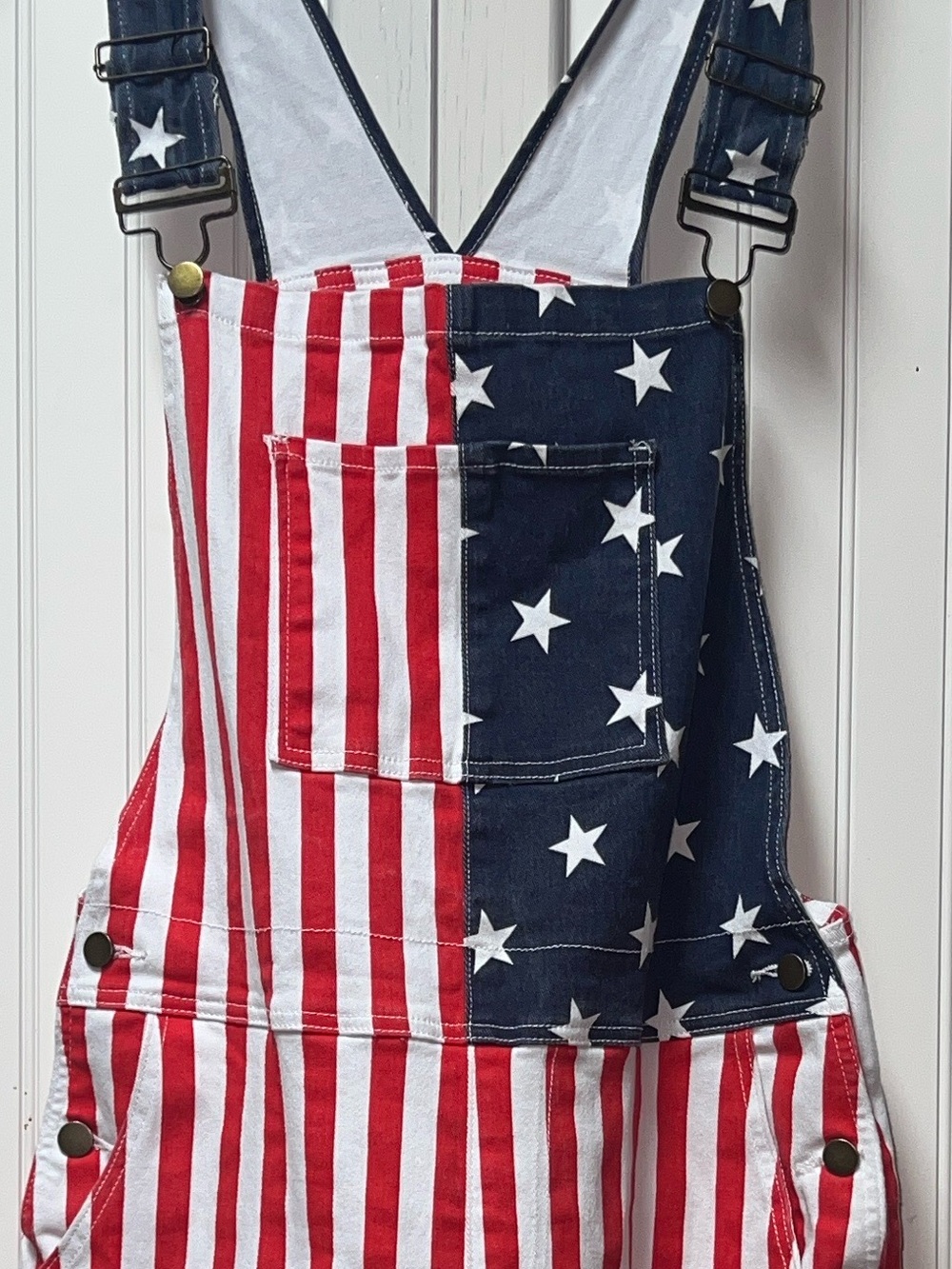 American Flag Overall Shorts 30 4th of July